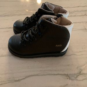 AKID black and white boots